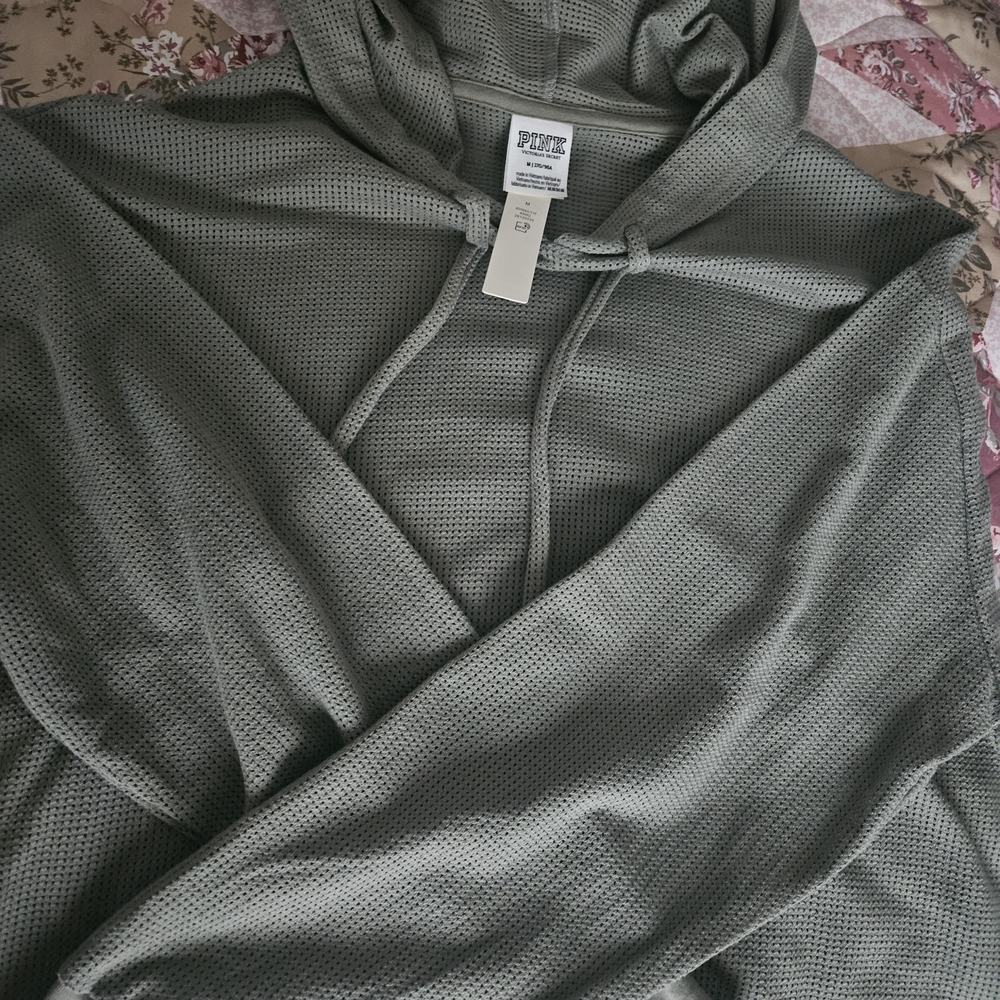 PINK Victoria's Secret Gray Mesh Hoodie